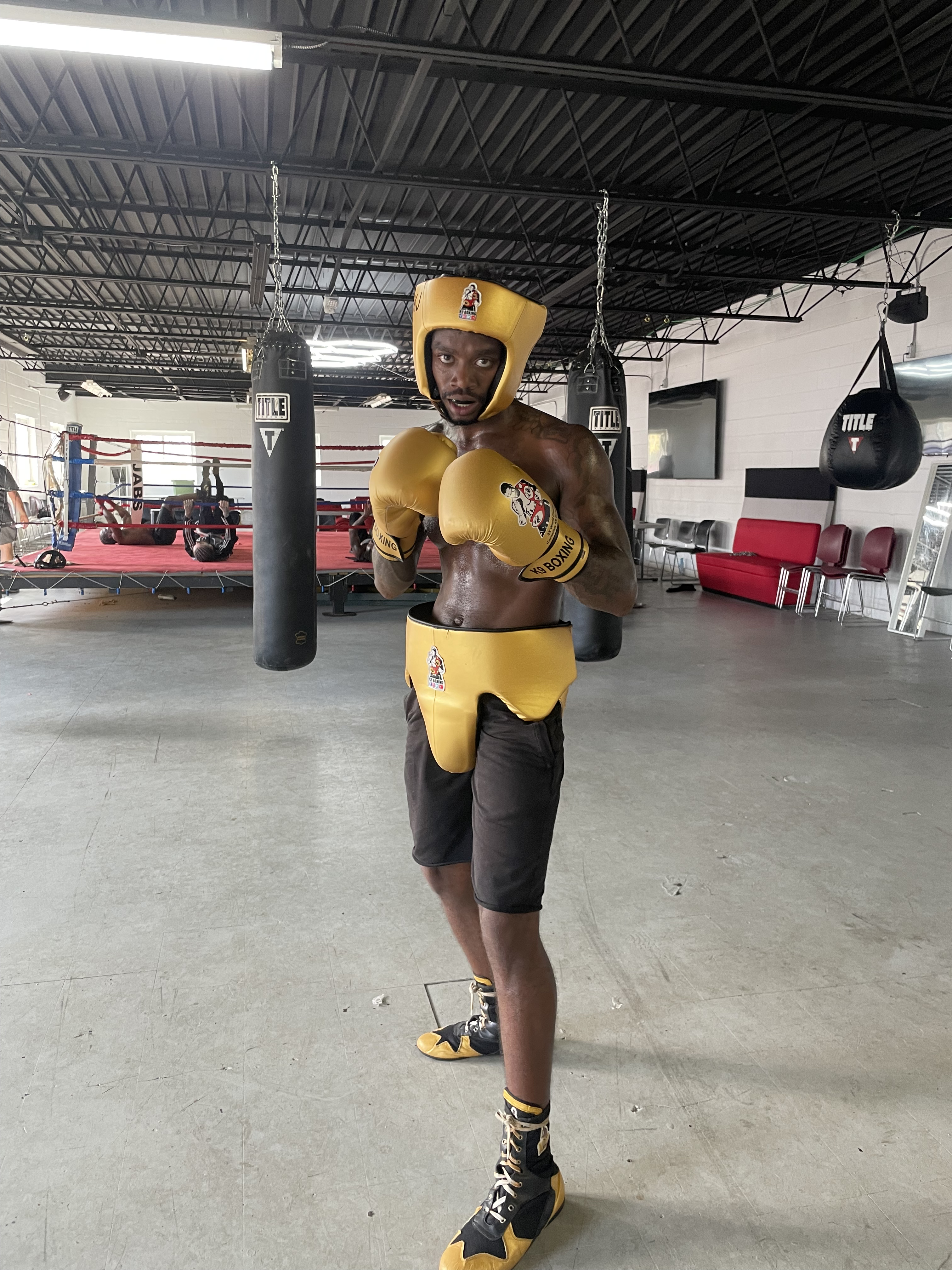 Teammate wearing K9 Boxing gear